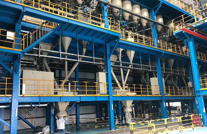 耐火质料生产线-3868la银河总站立轴行星式搅拌机应用