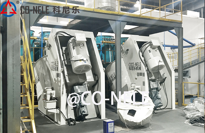 耐火质料强力混淆机 倾斜式混淆造；；；； 耐火质料三大件生产线制造商